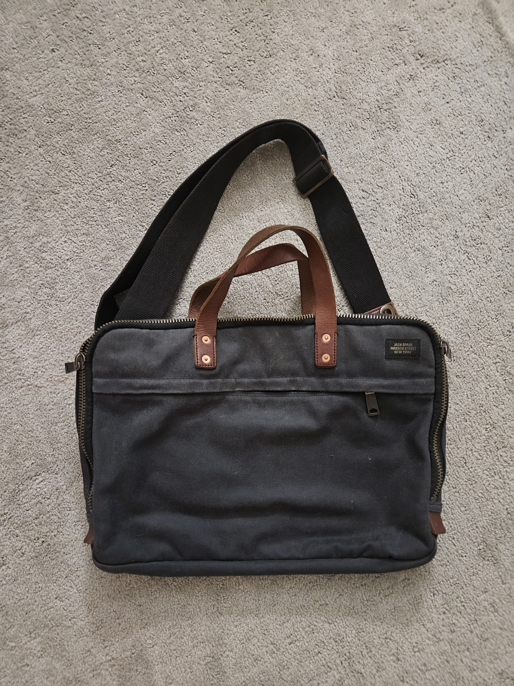 Jack Spade Warren Street New York Slim Brief Wax Cotton Laptop Bag